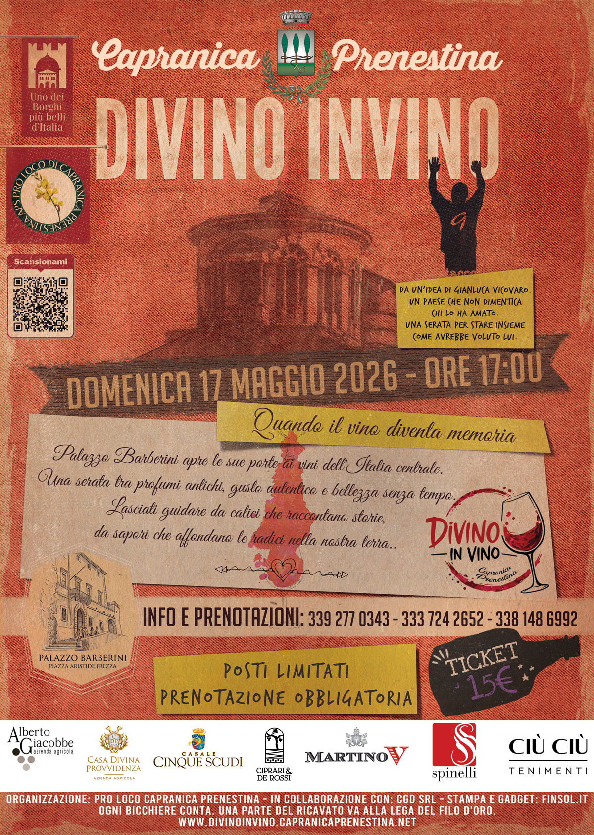 Locandina ufficiale dell'evento DiVino in Vino — 17 Maggio 2026